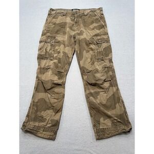 American Eagle Cargo Pants Men's 36x30 Brown Camo AE Surplus Straight Leg Cotton